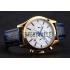 Cheap Omega Chronograph White Dial Gold Case Blue Leather Strap