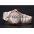 Swiss Omega Constellation White Dial Stainless Steel Case Rose Gold Bezel Two Tone Bracelet