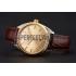 Omega Globemaster Gold Dial And Bezel Stainless Steel Case Brown Leather Strap