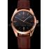 Cheap Omega Tresor Master Co-Axial Black Dial Rose Gold Case Brown Leather Strap