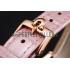 Omega De Ville Prestige Small Seconds White Dial Diamond Bezel Rose Gold Case Pink Leather Strap