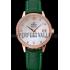 Omega DeVille Prestige Co-Axial Diamond Gold Case Mother-Of-Pearl Dial Green Leather Strap