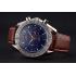 Omega Speedmaster Blue Dial Stainless Steel Case Brown Leather Strap  622807