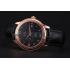 Replica Omega De Ville Prestige Co-Axial Black Dial Rose Gold Case Black Leather Strap Roman Numeral