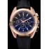 Omega Seamaster Aqua Terra Chronograph Black Dial Gold Case Black Leather Bracelet   622532