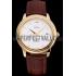 Omega De Ville Prestige Co-Axial White Dial Gold Case Brown Leather Strap Roman Numeral