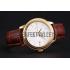 Omega De Ville Prestige Co-Axial White Dial Gold Case Brown Leather Strap Roman Numeral