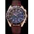 Omega Seamaster Aqua Terra Chrono GMT Teak-Grey Dial Brown Leather Bracelet  622536