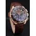 Omega Seamaster Aqua Terra Chrono GMT Teak-Grey Dial Brown Leather Bracelet  622536