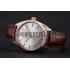 Omega Globemaster Silver Dial Rose Gold Bezel Stainless Steel Case Brown Leather Strap Replica