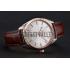 Omega Globemaster Silver Dial Rose Gold Bezel Stainless Steel Case Brown Leather Strap Replica