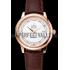 Omega De Ville Prestige White Dial Rose Gold Case Brown Leather Strap