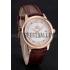 Omega De Ville Prestige White Dial Rose Gold Case Brown Leather Strap