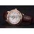 Omega De Ville Prestige White Dial Rose Gold Case Brown Leather Strap