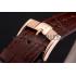 Omega De Ville Prestige White Dial Rose Gold Case Brown Leather Strap