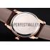 Omega De Ville Prestige White Dial Rose Gold Case Brown Leather Strap