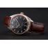 Cheap Omega Globemaster Black Dial Rose Gold Bezel Stainless Steel Case Brown Leather Strap