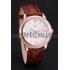 Omega De Ville Prestige Co-Axial White Dial Rose Gold Case Brown Leather Strap Roman Numeral Replica