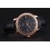 Omega De Ville Prestige Co-Axial Black Dial Rose Gold Diamond Case Black Leather Strap Roman Numeral