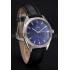 Omega Globemaster Blue Dial Stainless Steel Case Black Leather Strap