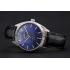 Omega Globemaster Blue Dial Stainless Steel Case Black Leather Strap