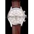 Omega DeVille Silver Bezel with White Dial and Brown Leather Strap  621566 Replica