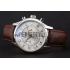 Omega DeVille Silver Bezel with White Dial and Brown Leather Strap  621566 Replica