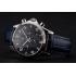 Omega Chronograph Black Dial Stainless Steel Case Blue Leather Strap