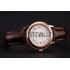 Omega De Ville Prestige Ladies White Dial Rose Gold Case Brown Leather Strap