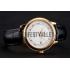 Cheap Omega De Ville Prestige White Dial Gold Case Black Leather Strap