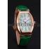 Omega Sochi Petrograd White Dial Gold Case Green Leather Strap  622821