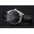 Omega Globemaster Black Dial Stainless Steel Case Black Leather Strap