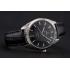 Omega Globemaster Black Dial Stainless Steel Case Black Leather Strap