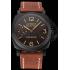 Swiss Panerai Luminor Marina Brown Dial Black PVD Case Brown Leather Strap 1453849