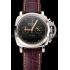 Panerai Radiomir 8 Days Chronograph Black Dial Stainless Steel Case Plum Leather Strap 1453795