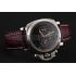 Panerai Radiomir 8 Days Chronograph Black Dial Stainless Steel Case Plum Leather Strap 1453795