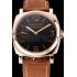 Swiss Panerai Radiomir 1940 Black Dial Rose Gold Case Brown Suede Leather Strap 1453844