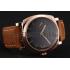 Swiss Panerai Radiomir 1940 Black Dial Rose Gold Case Brown Suede Leather Strap 1453844