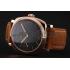 Swiss Panerai Radiomir 1940 Black Dial Rose Gold Case Brown Suede Leather Strap 1453844