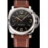 Swiss Panerai Luminor Marina Black Dial Stainless Steel Case Brown Leather Strap 1453852