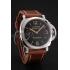 Swiss Panerai Luminor Marina Black Dial Stainless Steel Case Brown Leather Strap 1453852