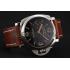 Swiss Panerai Luminor Marina Black Dial Stainless Steel Case Brown Leather Strap 1453852