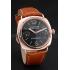 Panerai Radiomir Rose Gold Case Black Dial Brown Leather Strap 98134 Replica