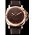 Swiss Panerai Luminor Marina Brown Dial Rose Gold Case Brown Leather Strap 1453843 Replica