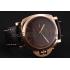 Swiss Panerai Luminor Marina Brown Dial Rose Gold Case Brown Leather Strap 1453843 Replica