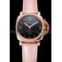 Panerai Radiomir Black Dial Diamond Bezel Rose Gold Case Pink Leather Strap 1453801 Replica