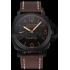 Swiss Panerai Luminor Marina Black Dial Black PVD Case Brown Leather Strap 1453847