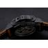 Replica Panerai Luminor Marina Black Dial Matte Black Steel Case Brown Suede Leather Strap