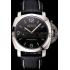 Replica Swiss Panerai Luminor Marina 1950 3 Days Black Dial Stainless Steel Case Black Leather Strap