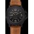 Swiss Panerai Luminor Marina Black Dial Black Case Brown Leather Strap